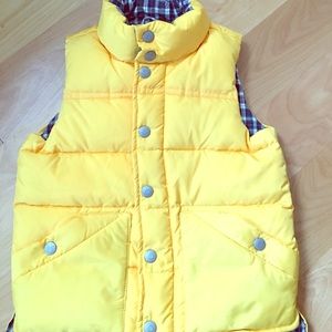 Kids Jcrew yellow puffer vest.